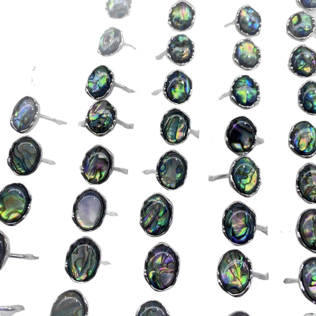 Wholesale Chic Abalone Shell Open Ring Adjustable Fashion Jewelry Accessory for Women Boutique Resale