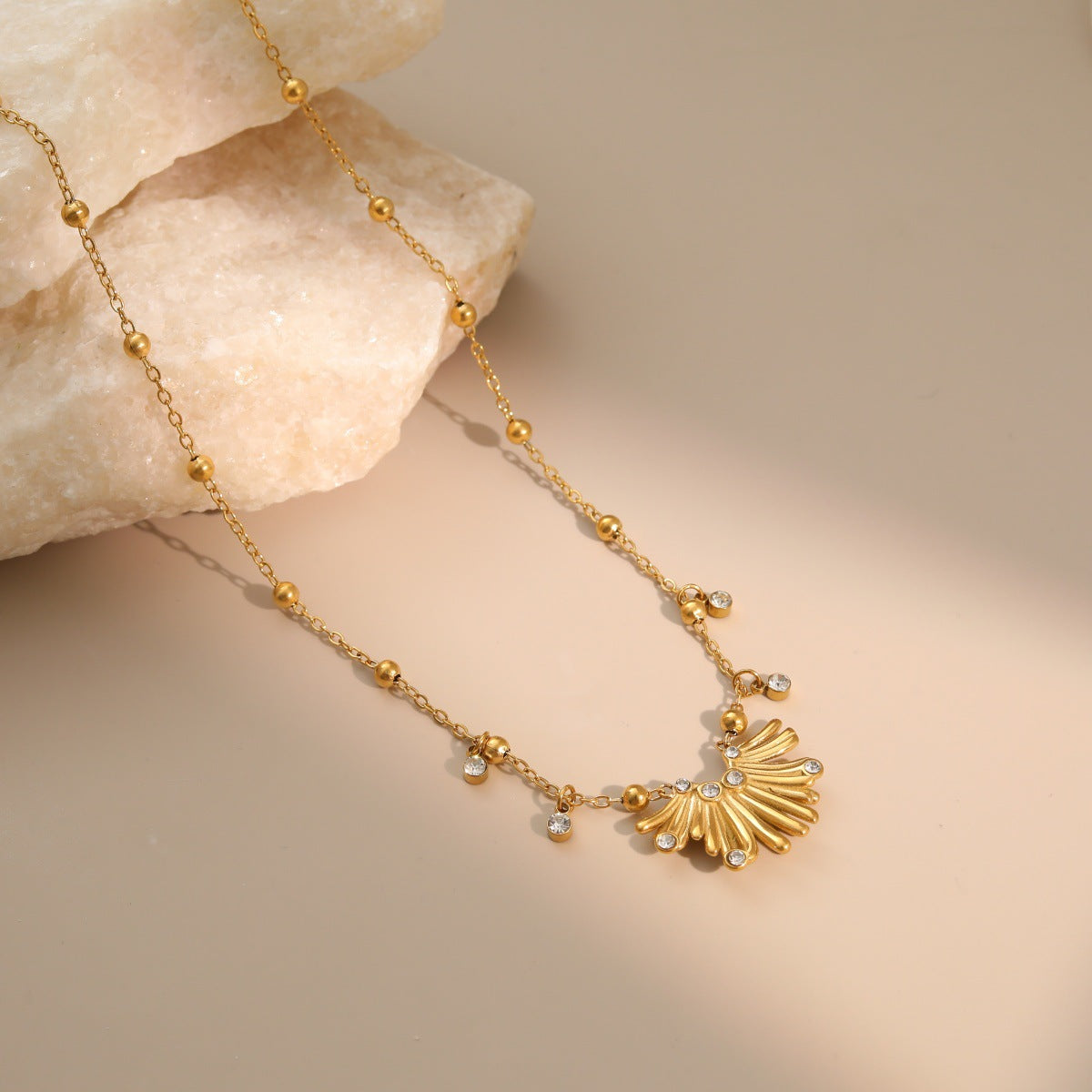 Wholesale Stainless Steel Luxury Sweet and Cool Star Moon Heart Multi-Layer Necklace