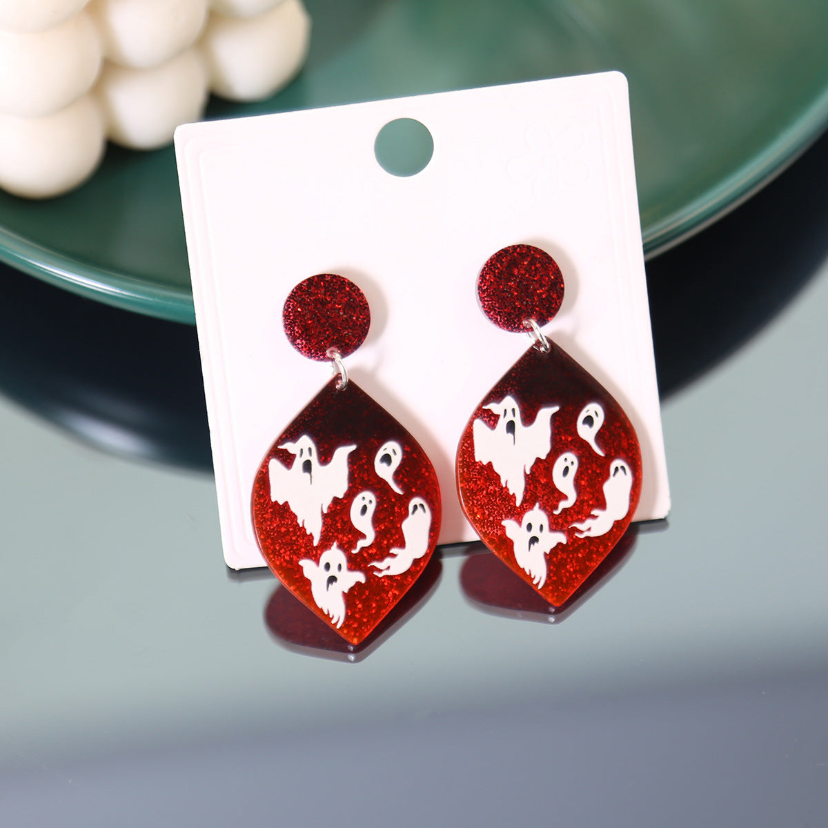 Wholesale Ghost Halloween Acrylic Earrings ACC-ES-MDD034
