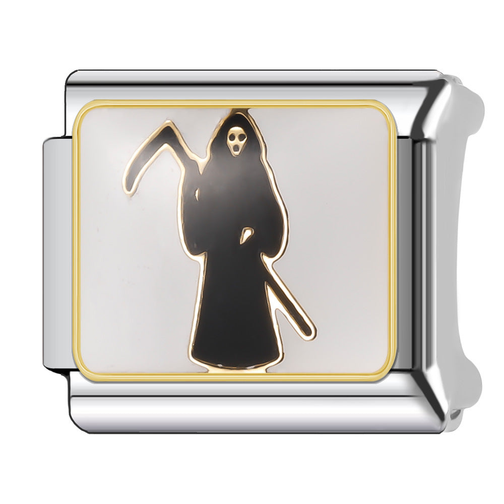 Wholesale Italian Charm Bracelet 9mm DIY Splicing Halloween Series Stainless Steel Composable Bracelet