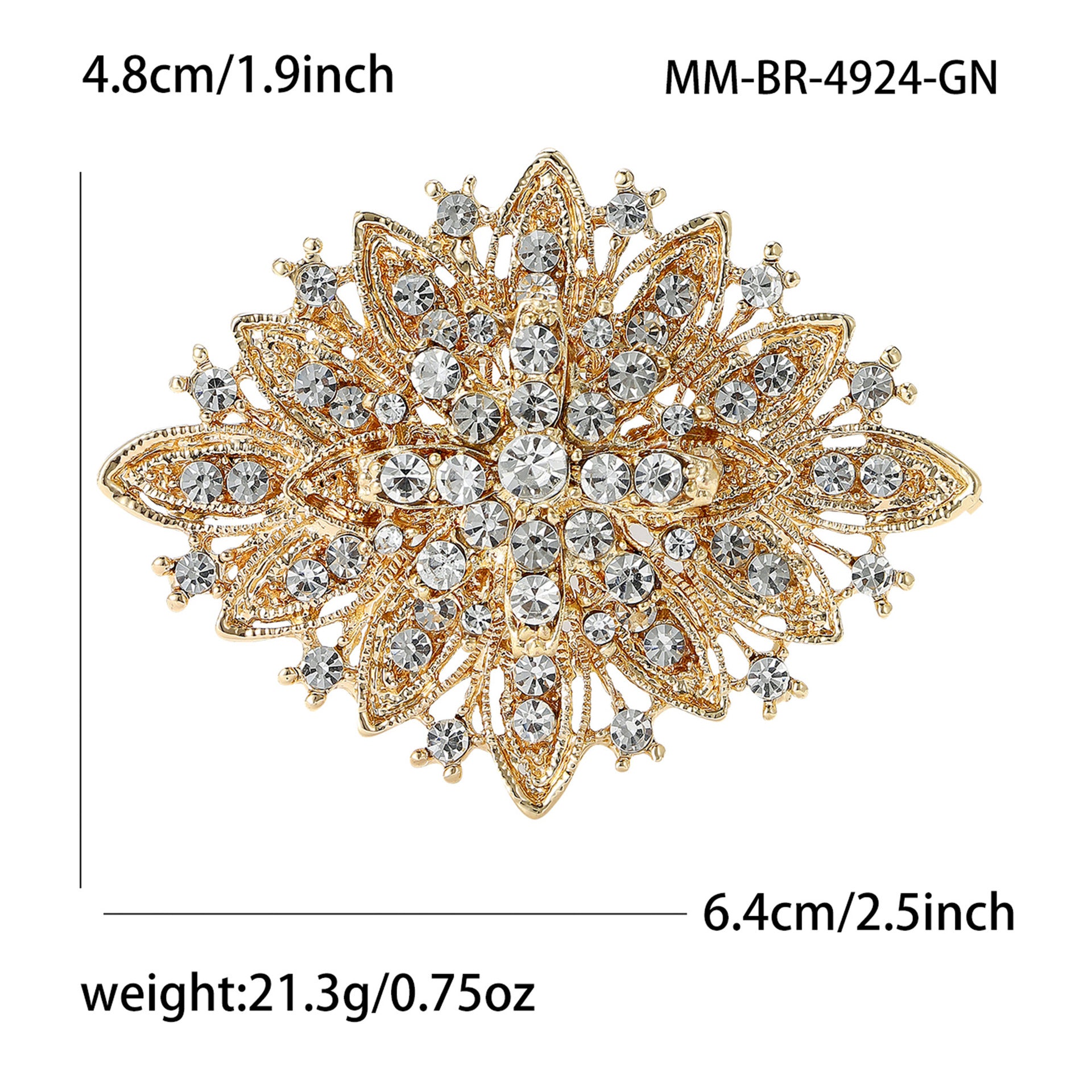 Wholesale Luxurious Alloy Rhinestone Bride Brooch Stylish Women S Fashion Accessory Gift For Wedding Party