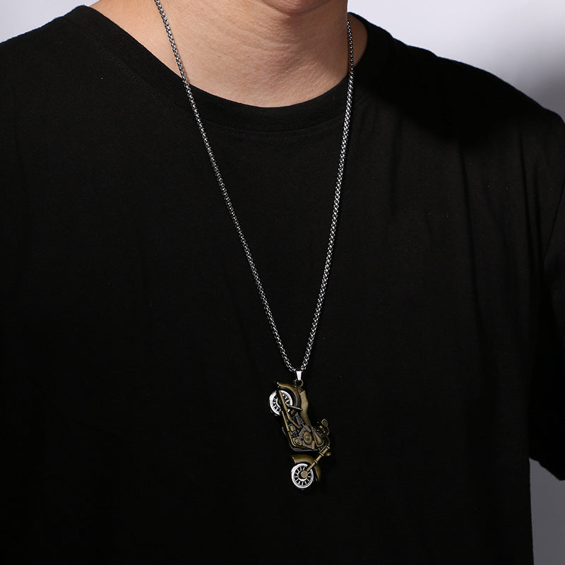 Wholesale Stainless Steel Punk Style Motorcycle Necklaces