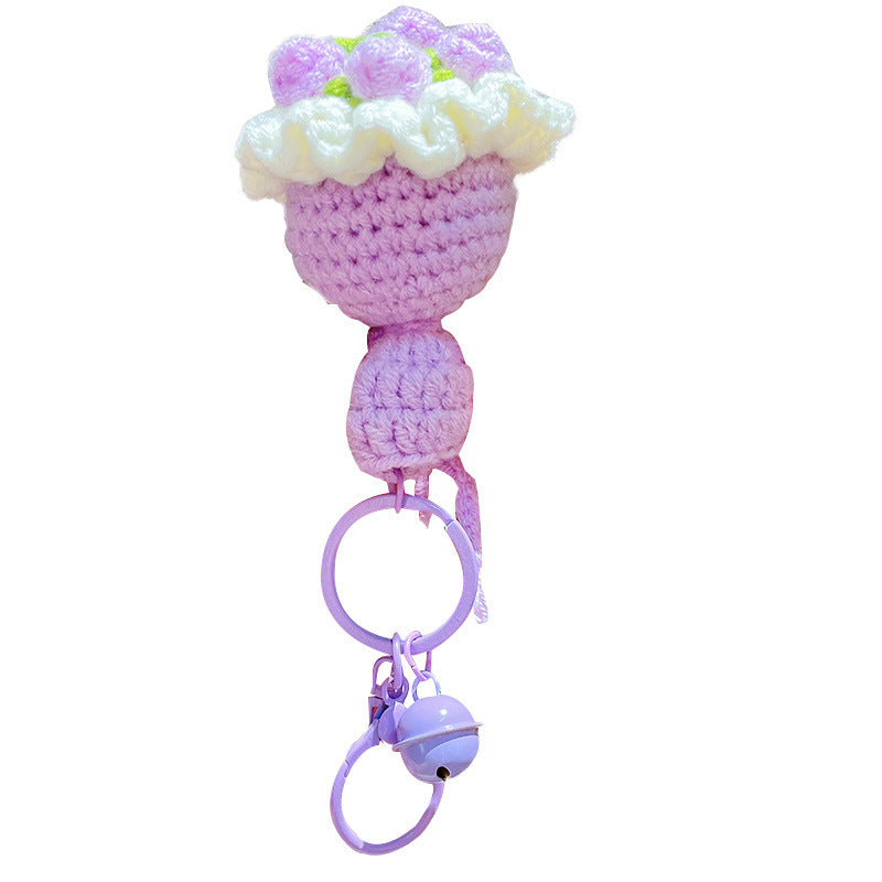 Wholesale Cute Hand-woven Woolen Flower Bouquet Keychain ACC-KC-ZhongChi003
