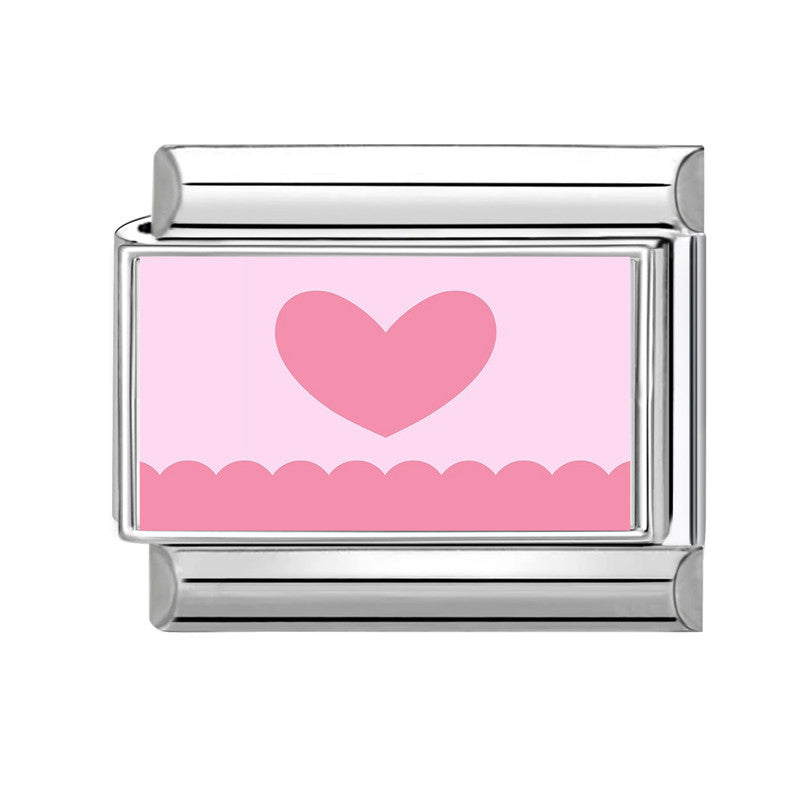 Wholesale Pink Floral Rainbow Heart Stainless Steel DIY Bracelet Charms Jewelry Accessory For Gift Boutique Resale