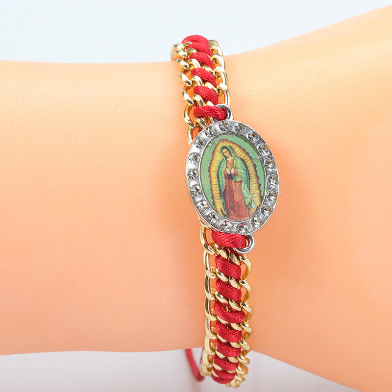 Wholesale  Virgin Mary Woven Bracelet  Hand Rope