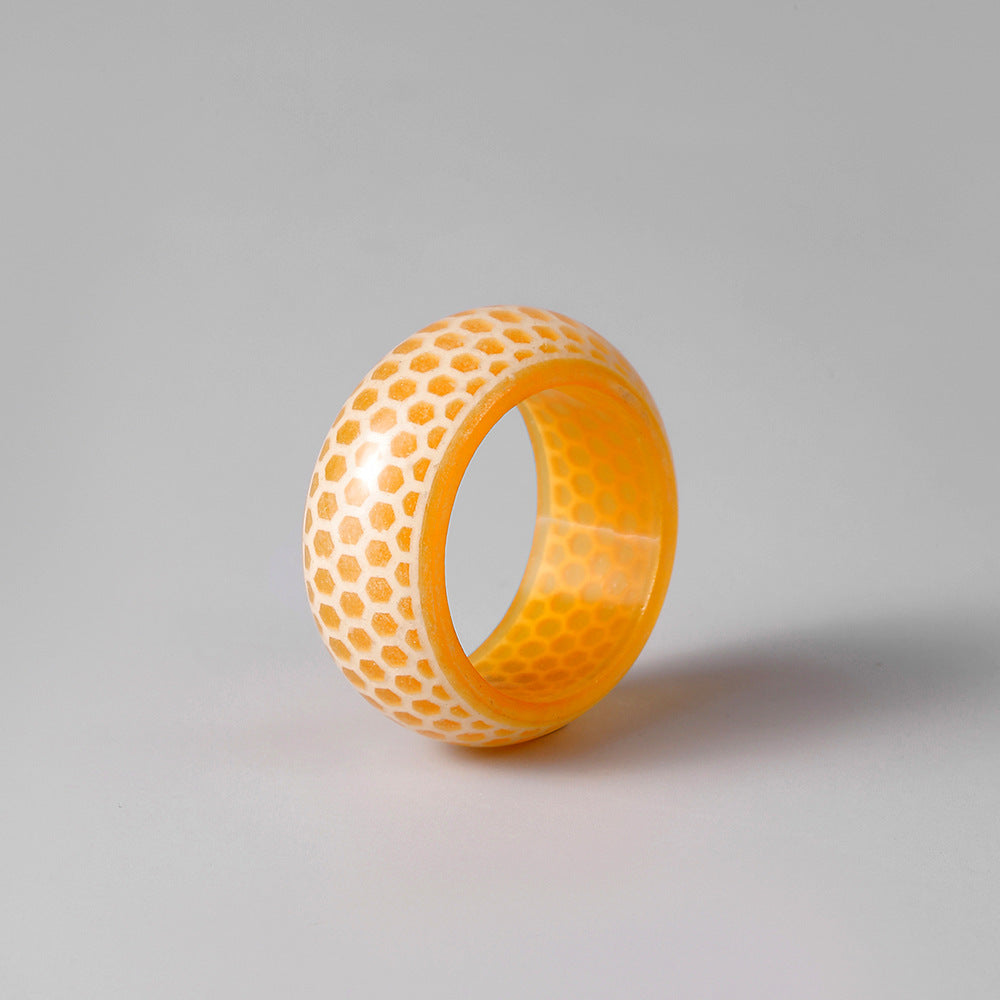 Wholesale Honeycomb Pattern Glow Ring Transparent Resin Men's and Women's Ring Glow Bracelet ACC-RS-ZeXi001