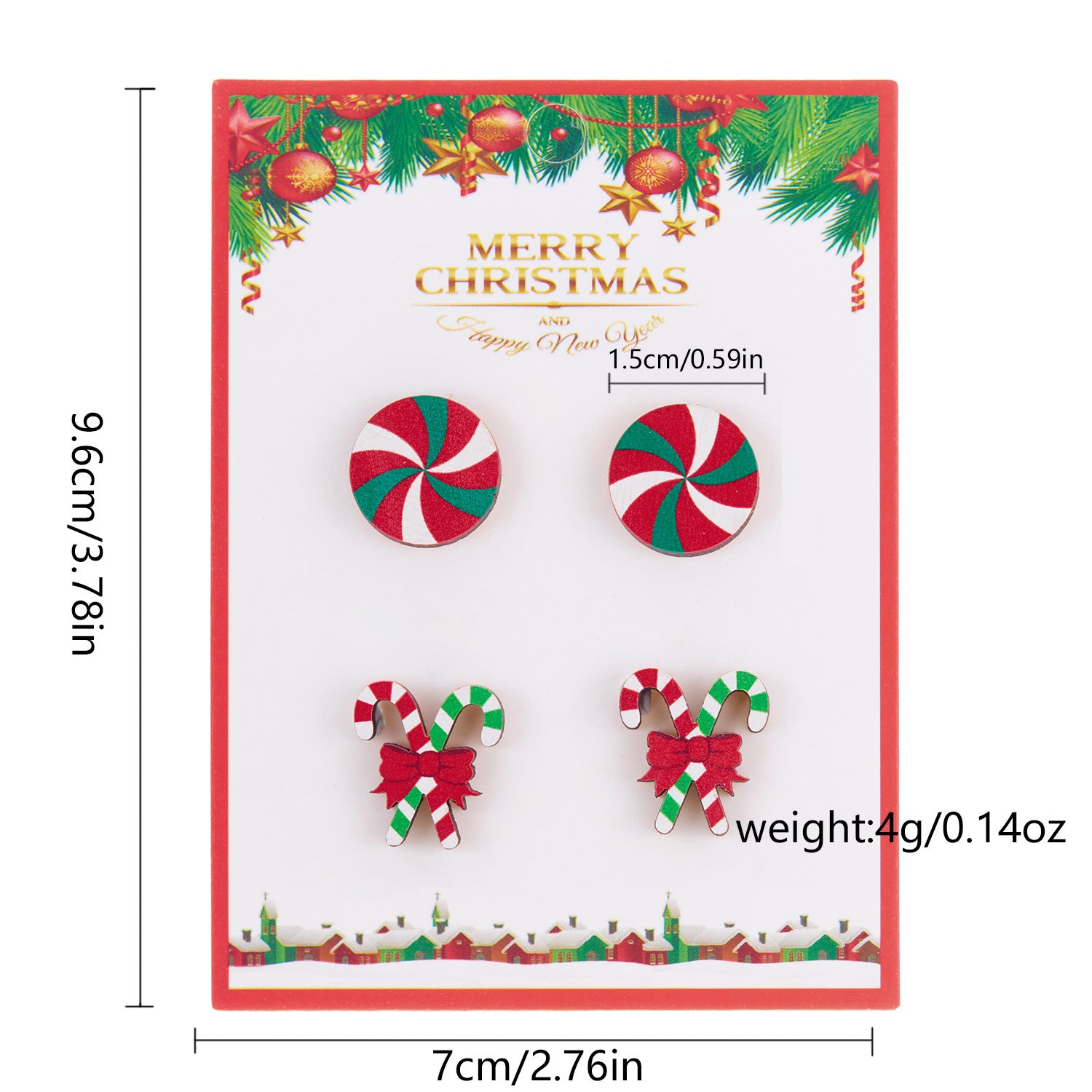 Wholesale Christmas Snowman Snowflake Wood Earrings Set ACC-ES-YingHao001