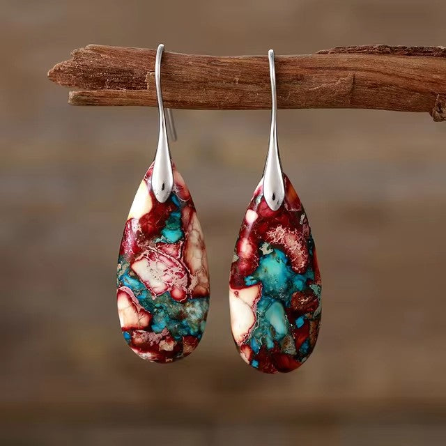 Wholesale  Natural Drop Emperor Stone Earrings