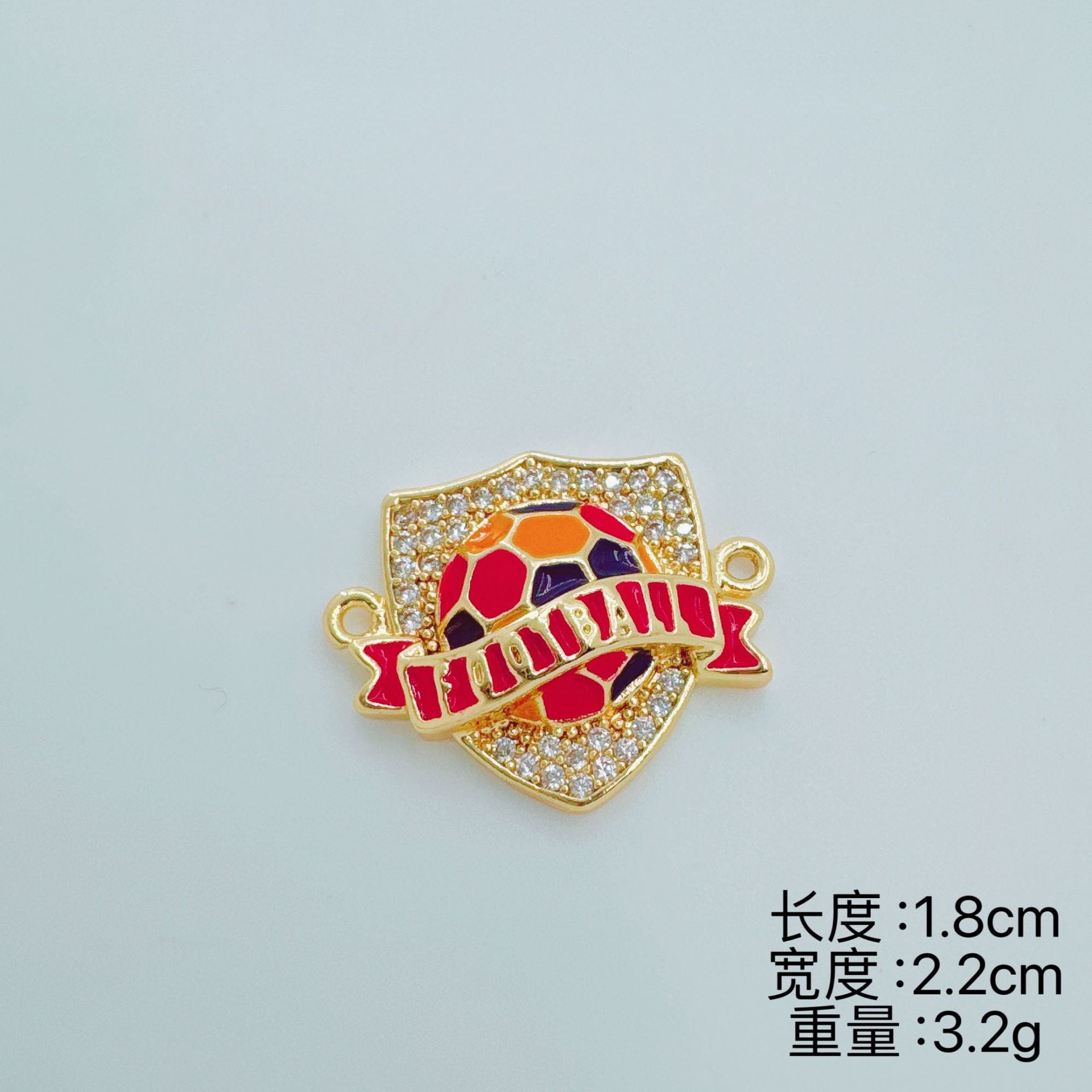 Wholesale Soccer Football Drop Pendant Gold Tone Enamel Charm Car Key Accessory Gift