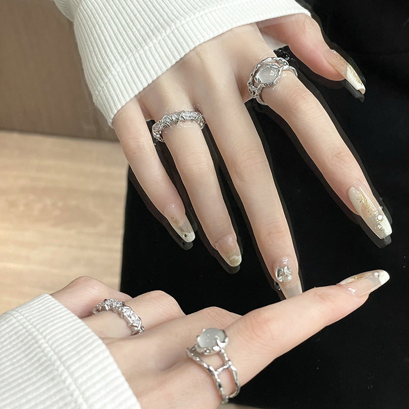 Wholesale Moonstone Diamond Zircon Open Ring Adjustable Rings ACC-RS-JiuHao017