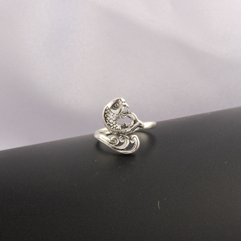 Wholesale 3D Silver Peacock Ring ACC-RS-YuMei013