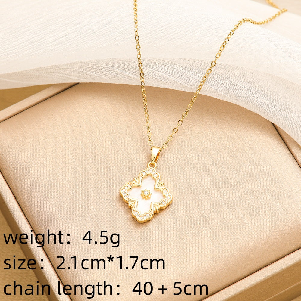 Wholesale Geometric Light Luxury Titanium Steel Clavicle Necklace Women' s Jewelry Accessory Gift