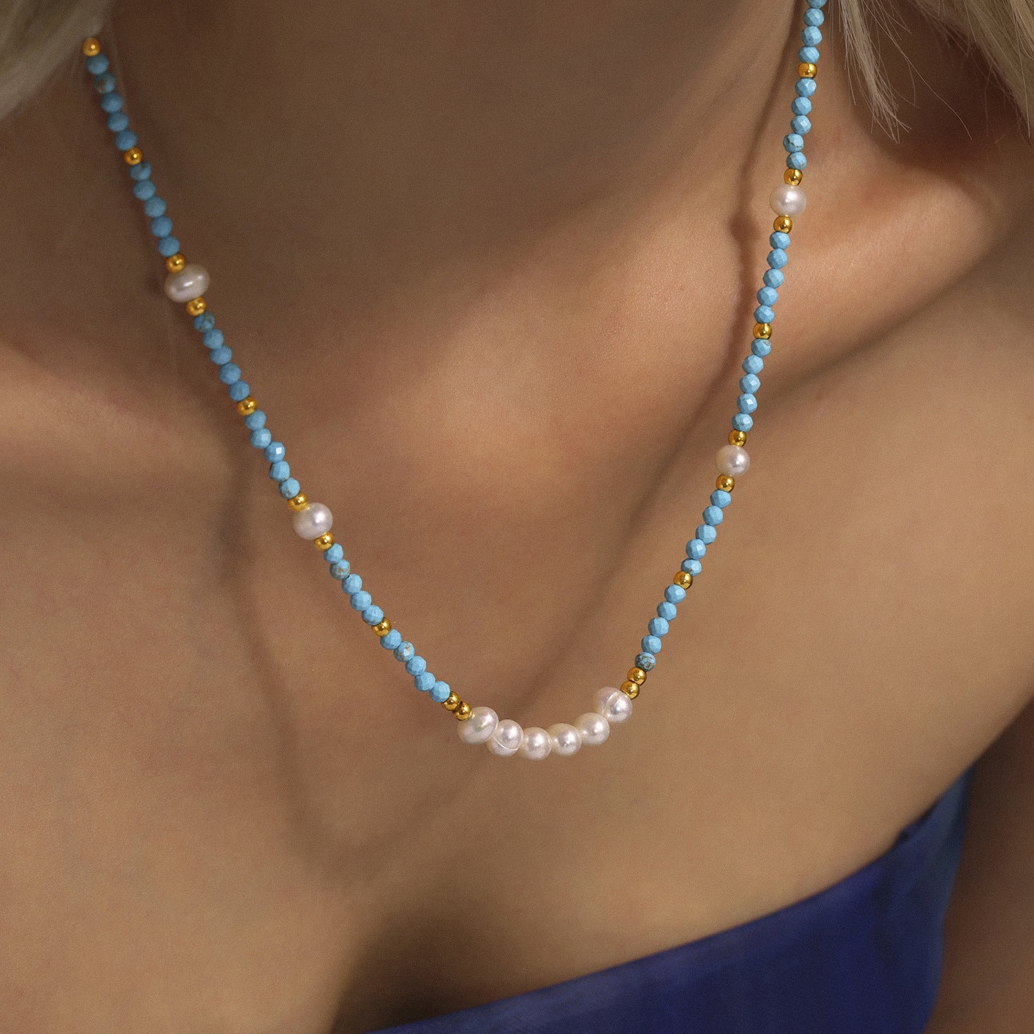 Wholesale Light Luxury Handmade Beaded Necklace and Bracelet Set with Freshwater Pearls Fashion Accessory