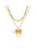 Wholesale  Stainless steel bow chain 18k gold double layer stacked wearing necklace