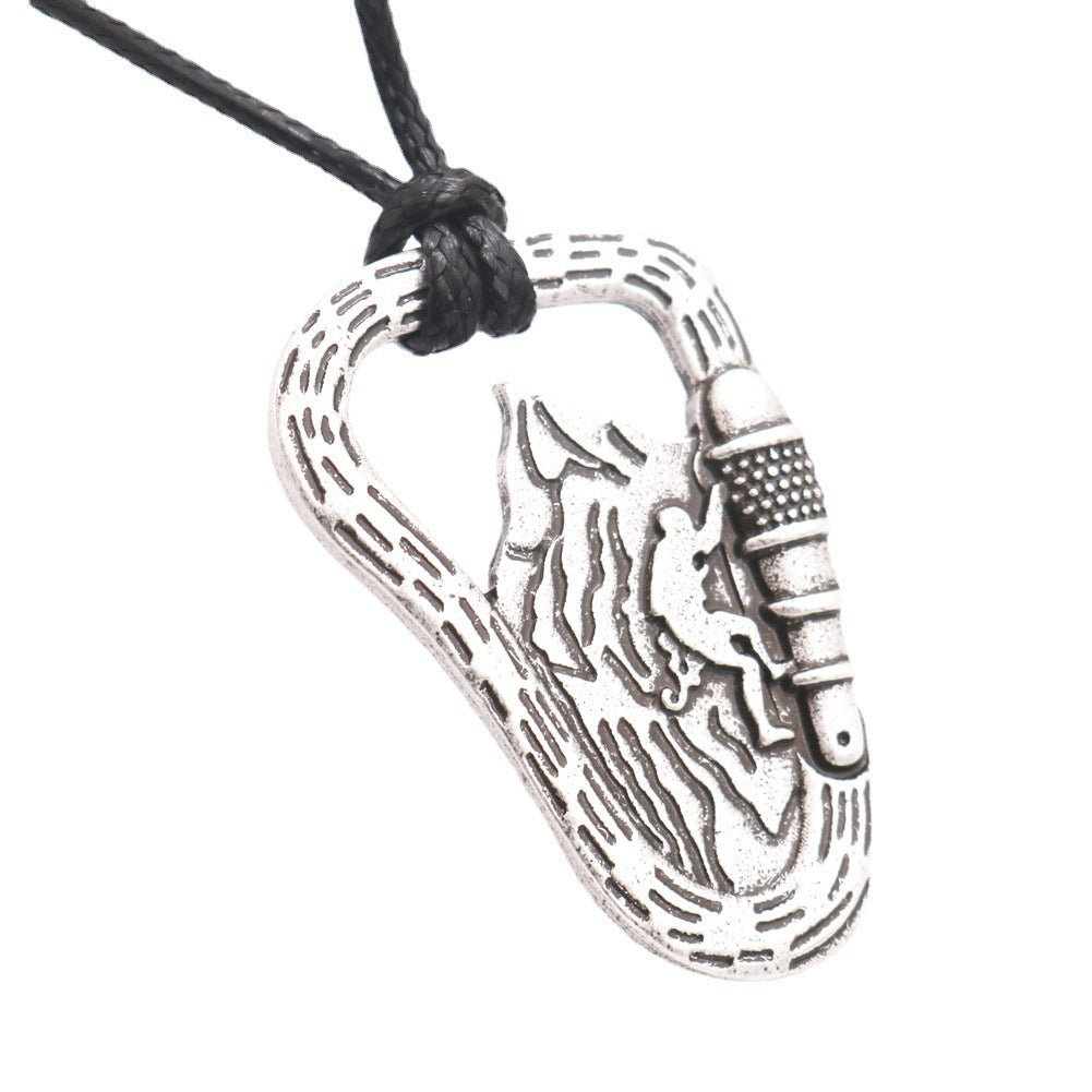 Wholesale Rock Climbing Climber Metal Necklaces ACC-NE-Hongg006