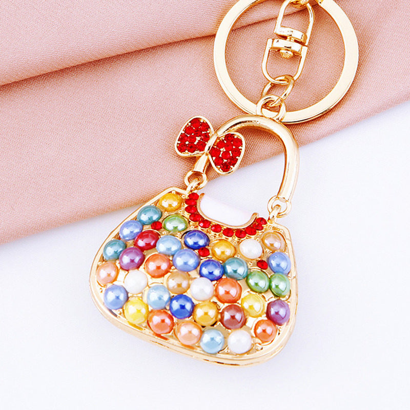 Wholesale Pearl Diamond Zinc Alloy Keychains ACC-KC-RuiYuan002