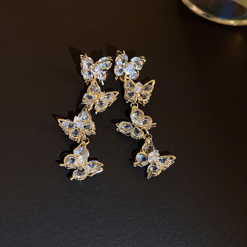 Wholesale Diamond Butterfly Earrings Ear Studs ACC-ES-Huiih002