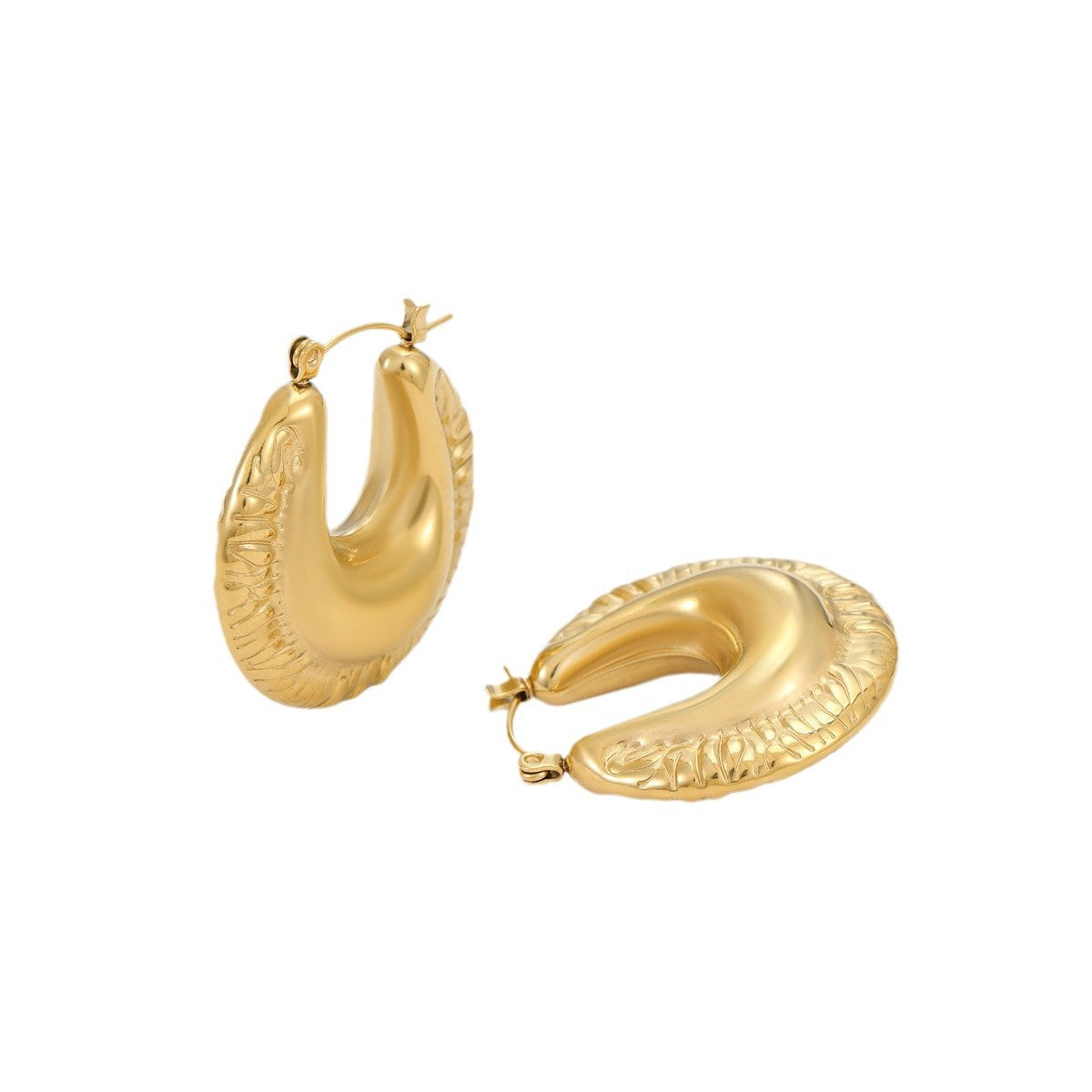 Wholesale Retro 18K Gold Plated Stainless Steel Earrings