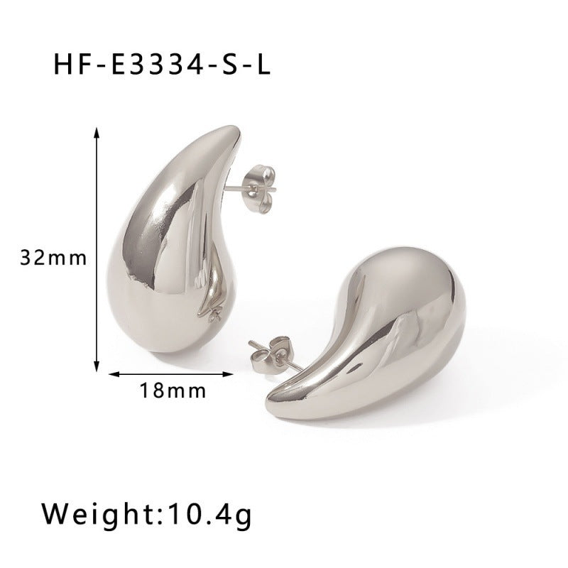 Wholesale Hollow Large and Small Water Drops Plated with 18K Real Gold  Copper Earrings