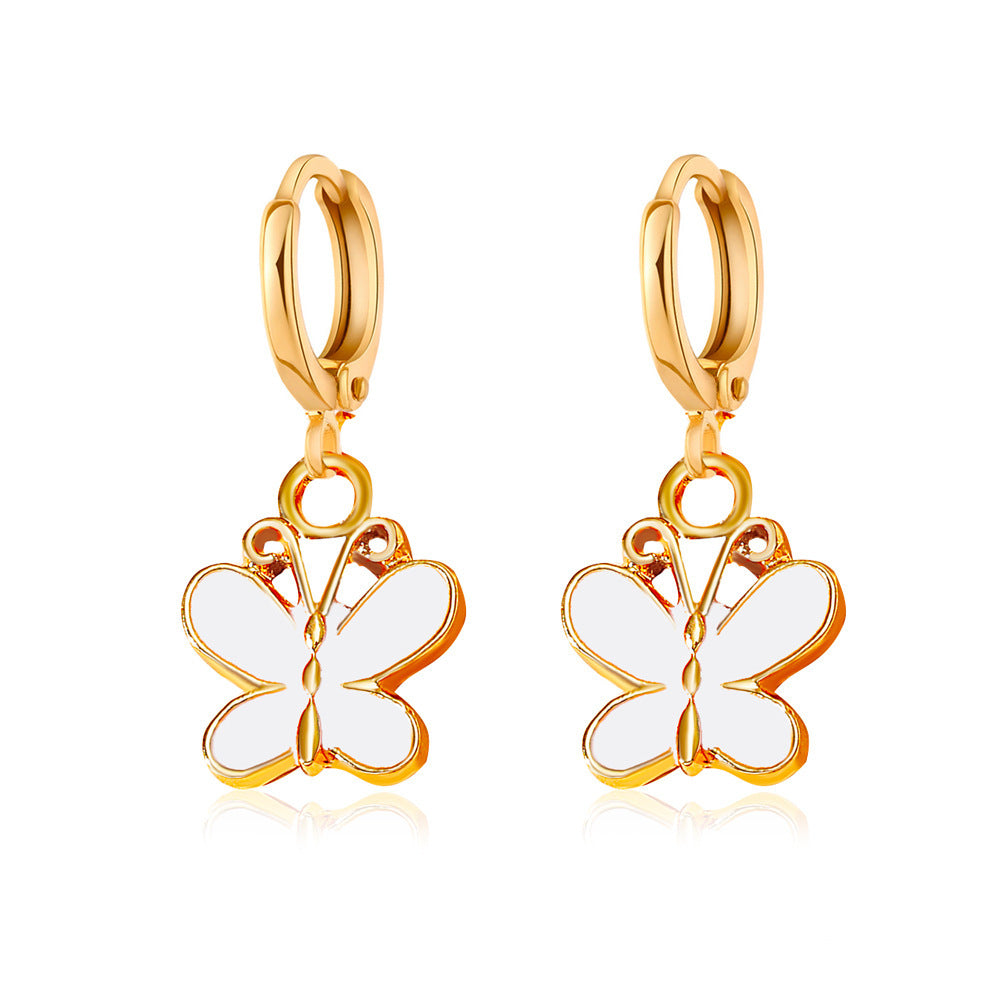 Wholesale  color drop oil C- shaped earrings