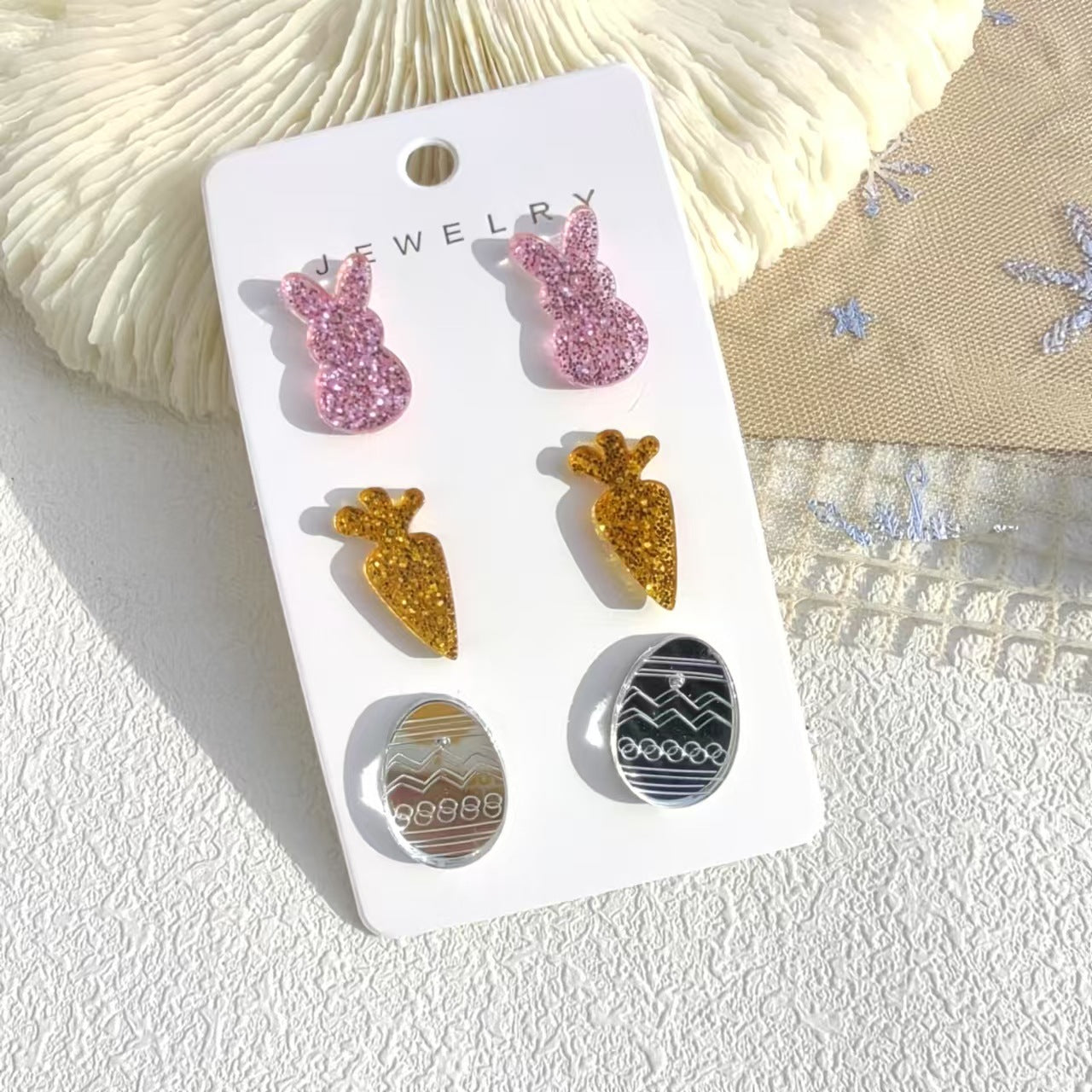 Wholesale  3pcs/set Easter Egg Bunny Radish Earrings