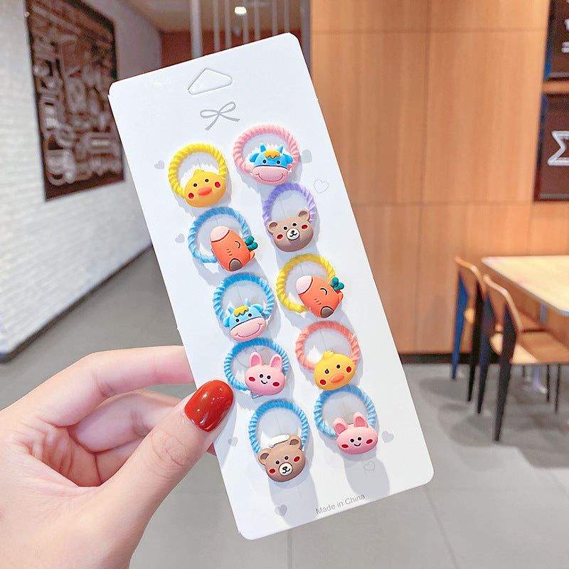 Wholesale 12pcs Children's Cartoon Hair Tie Set Kids Hair Scrunchies ACC-HS-Xinan002