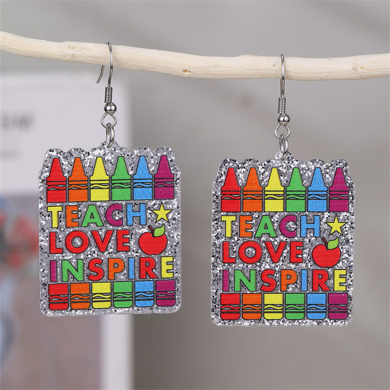 Wholesale School Season Book Pencil Teacher  Earrings