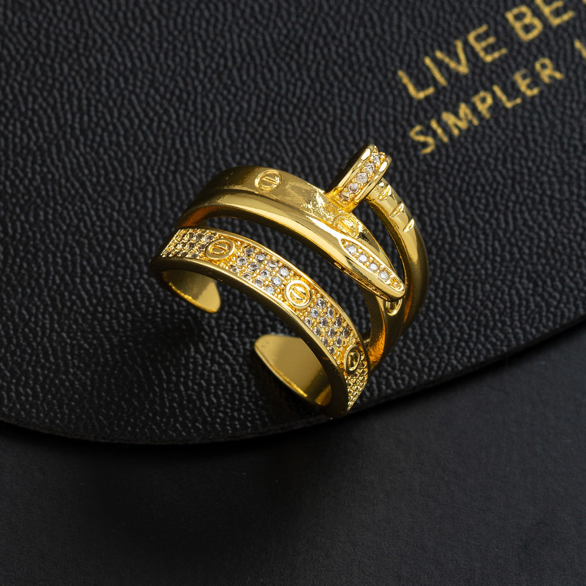 Wholesale Modern Geometric Copper Ring Fashion Jewelry Accessory For Women Gift Resale