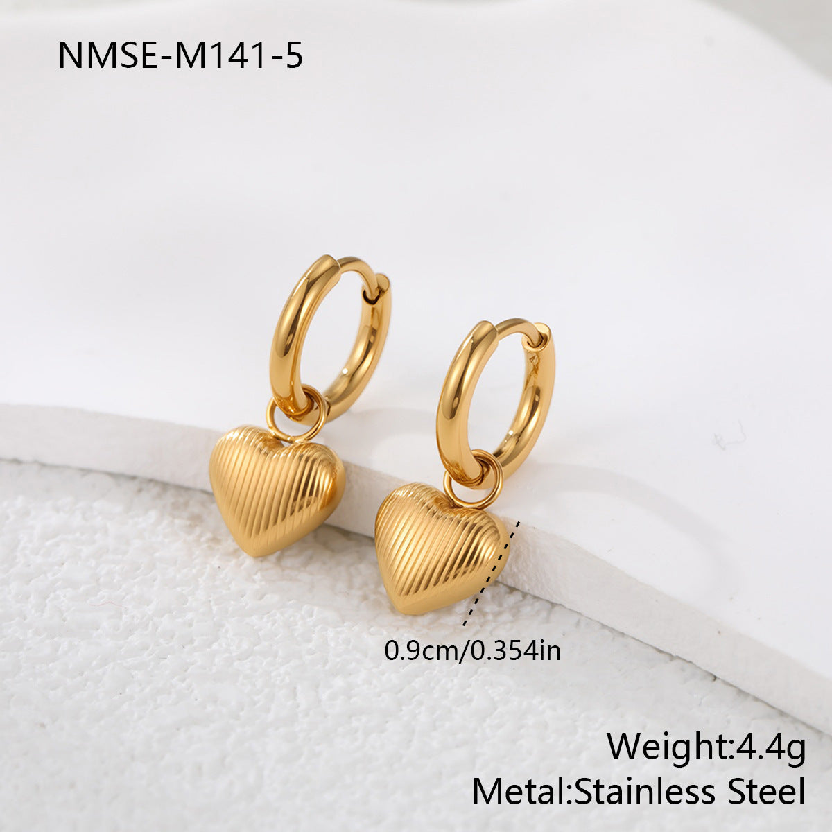 Wholesale Stainless steel heart-shaped dangle earrings
