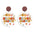 Wholesale Wooden printed school season grade text retro Bohemian autumn earrings