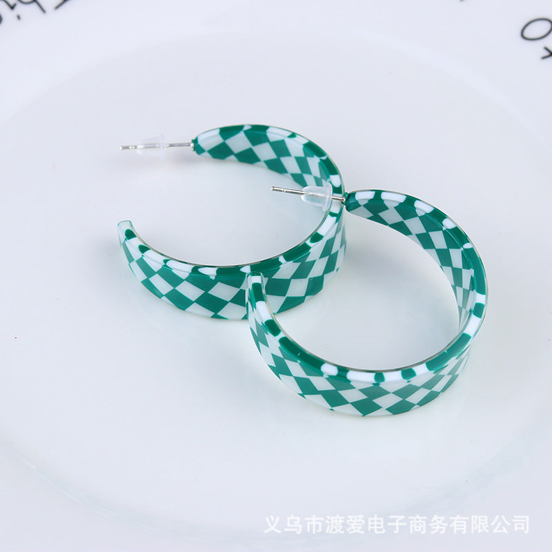 Wholesale  C- ring Geometric  Acrylic Earrings