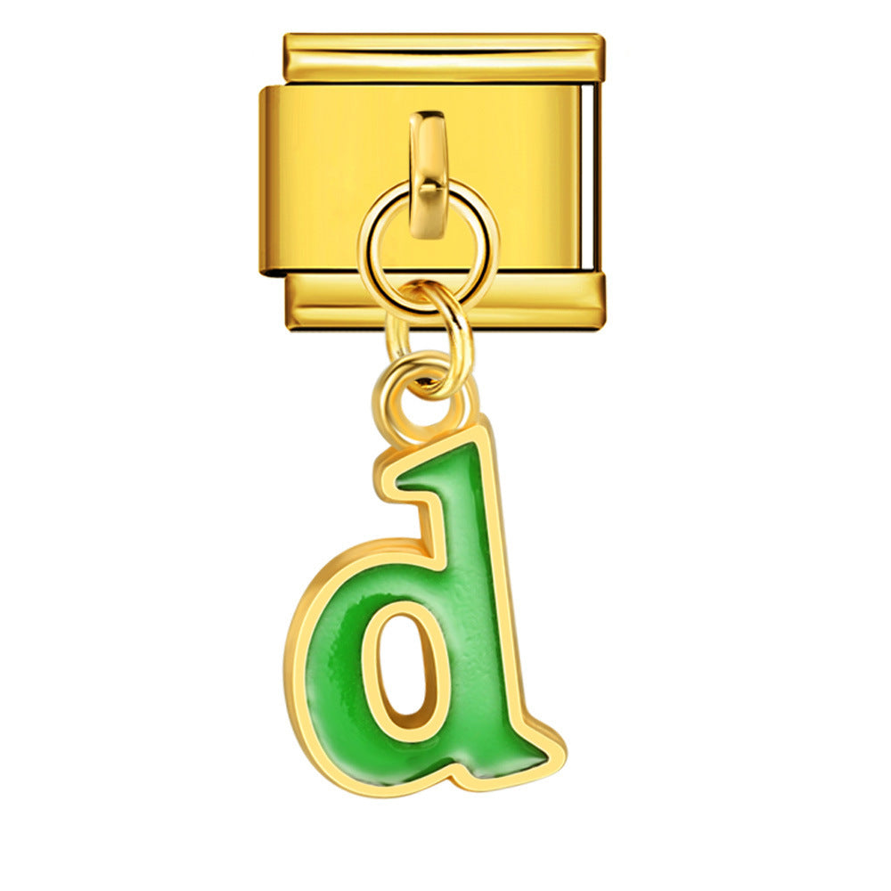 Wholesale Italian Charm Bracelet 9mm DIY Splicing Letter Series Stainless Steel Composable Bracelet