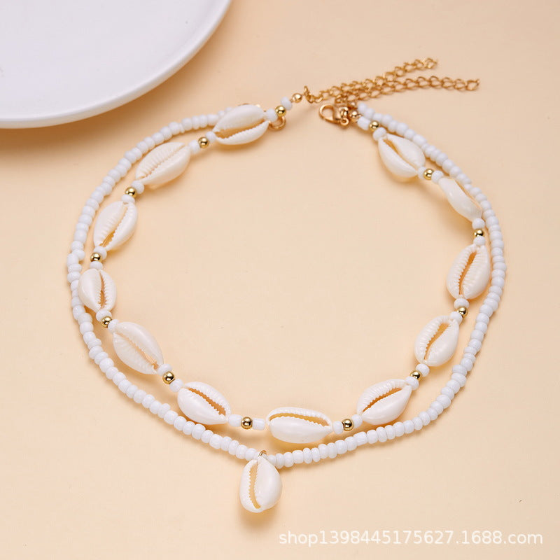 Wholesale Bohemian style stacked beach necklace