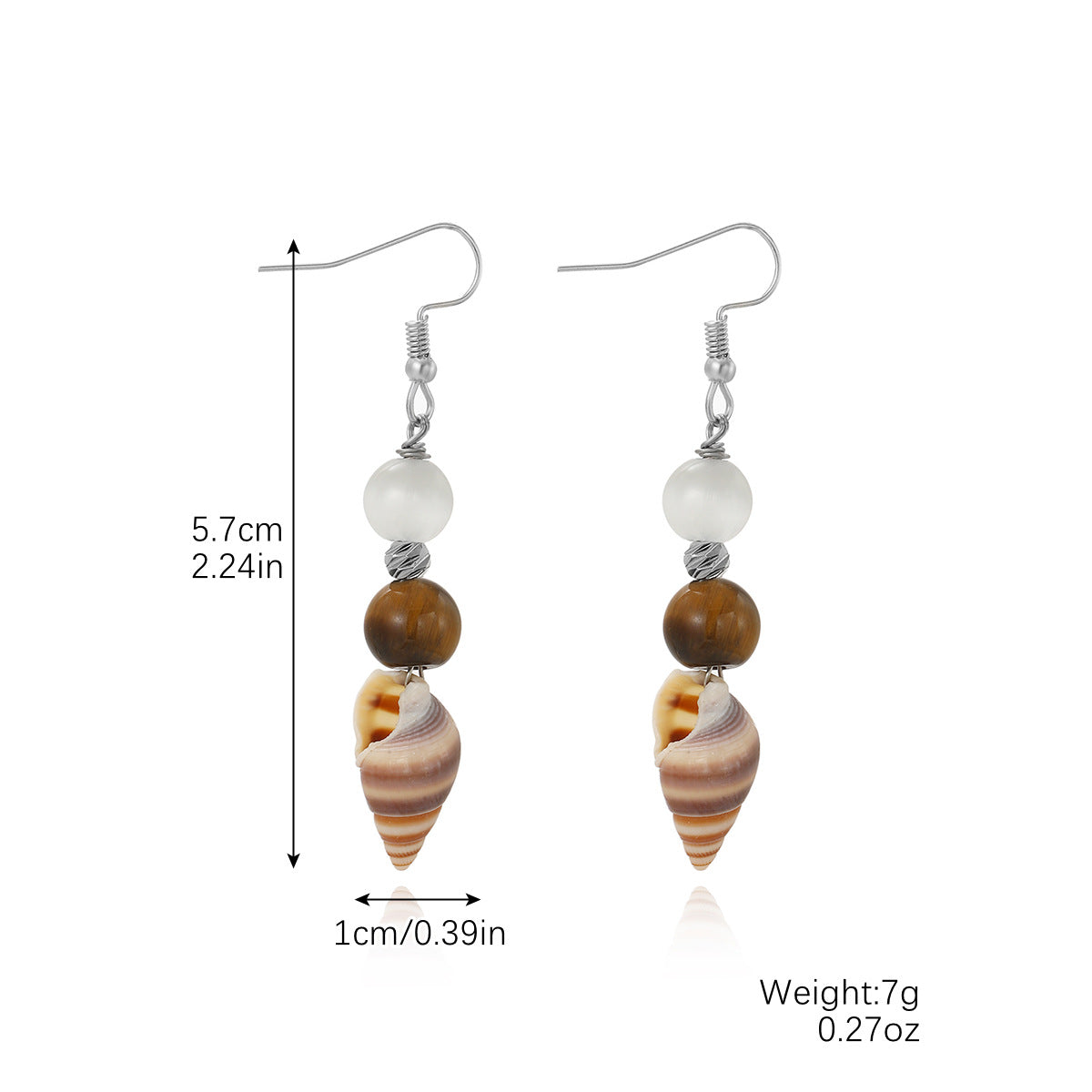 Wholesale Ocean Style Earrings Natural Stone Earrings Set Pearl Shell Earrings ACC-ES-ManYi003