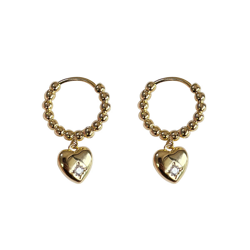 Wholesale Copper Gold Plated Love Earrings Heart Earrings ACC-ES-HanSha002
