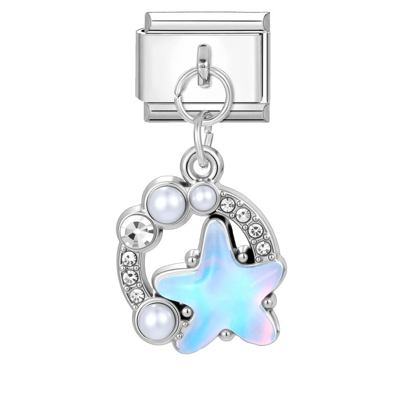 Wholesale Italian Charm Bracelet 9mm DIY Splicing Colorful Silver Pendant Stainless Steel Composable Bracelet