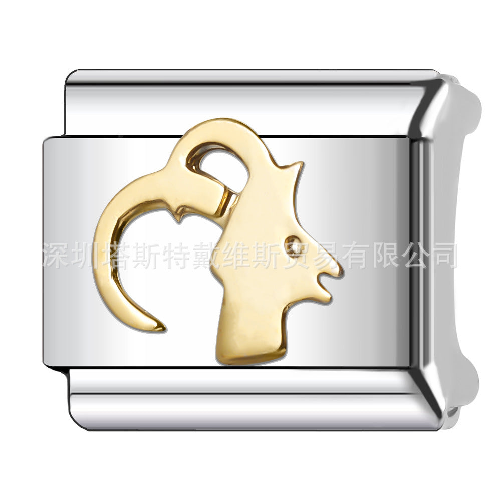 Wholesale 9mm Italian Charm Starter Bracelets DIY square Single Section Creative Stainless Steel Composable Bracelet
