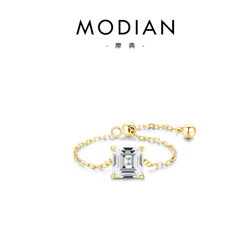 Wholesale S925 Silver Zircon Ring Open Adjustable Ring ACC-RS-MoDian004