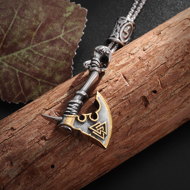 Wholesale  stainless steel axe pendant alloy necklace