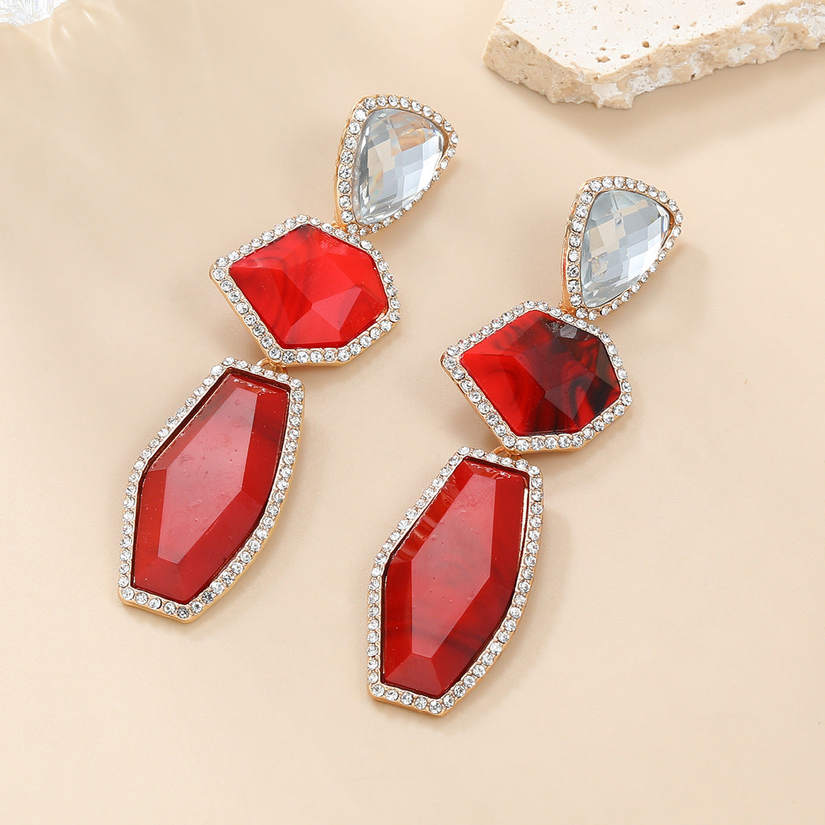 Wholesale multi-layered geometric alloy earrings bohemian alloy earrings  ACC-ES-JL010