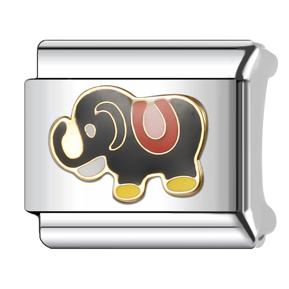 Wholesale Italian Charm Bracelet 9mm DIY 9MM Single Section Creative Stainless Steel Composable Bracelet