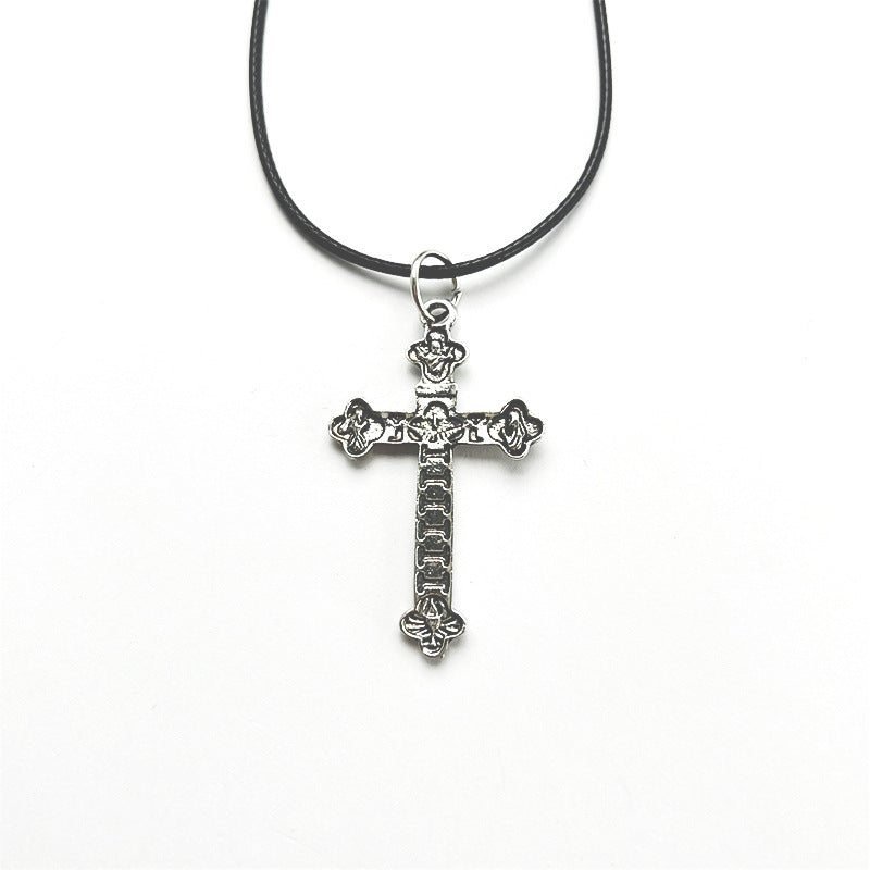 Wholesale Electroplated Alloy Vintage Cross Geometric Necklace,  Jewelry Accessory for Couples