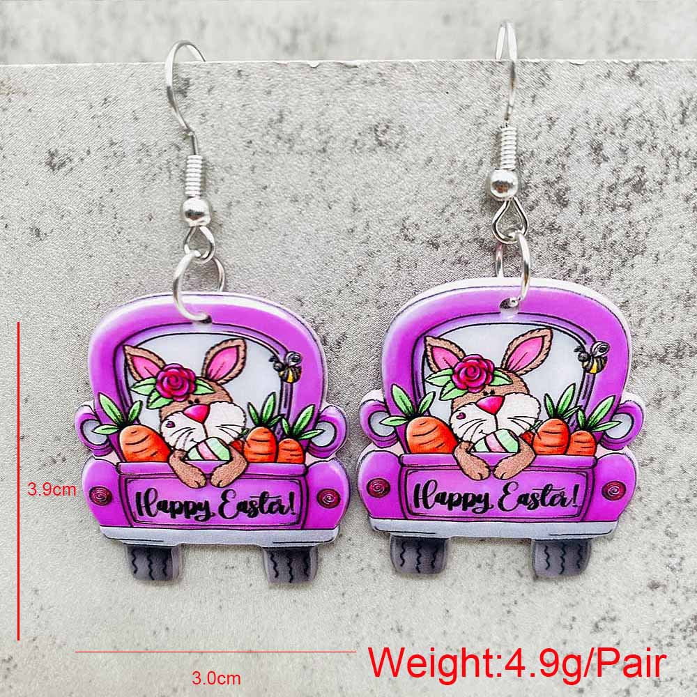 Wholesale  Easter leopard print rabbit carrot acrylic earrings