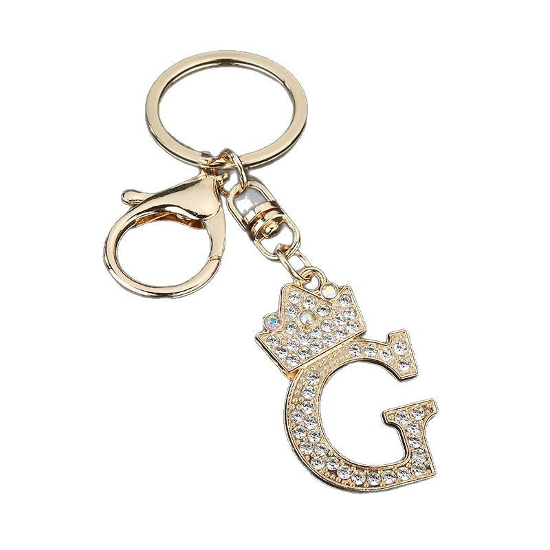 Wholesale  English letters encrusted diamond keychain