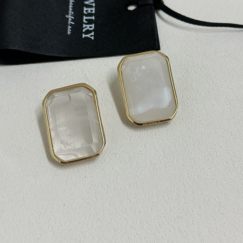 Wholesale  Light Luxury Large Candy Square Gem Earrings