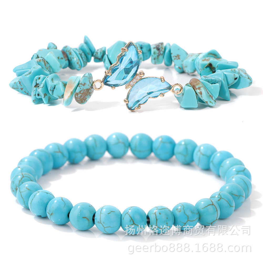 Wholesale Natural Stone Bracelet Amethyst Gravel Double Layer Lapis Lazuli Jewelry ACC-BT-GEB005