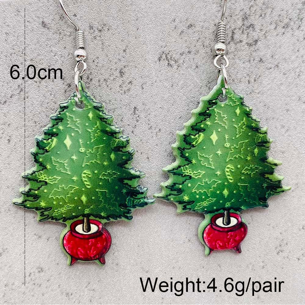 Wholesale  Christmas Acrylic Earrings Snowman Crutch Snowflake Candy Christmas Earrings