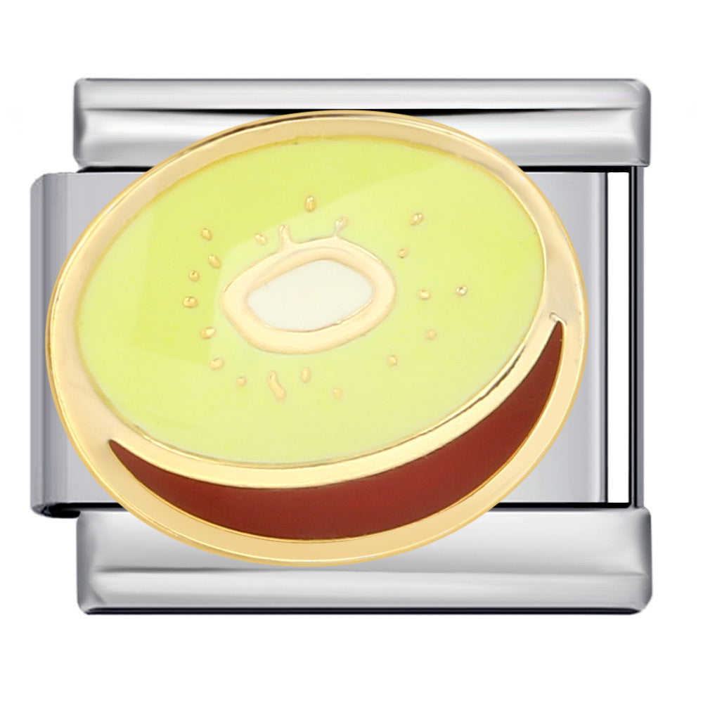 Wholesale Italian Charm Bracelet 9mm DIY Splicing Removable Fruit and Vegetable Series Stainless Steel Composable Bracelet