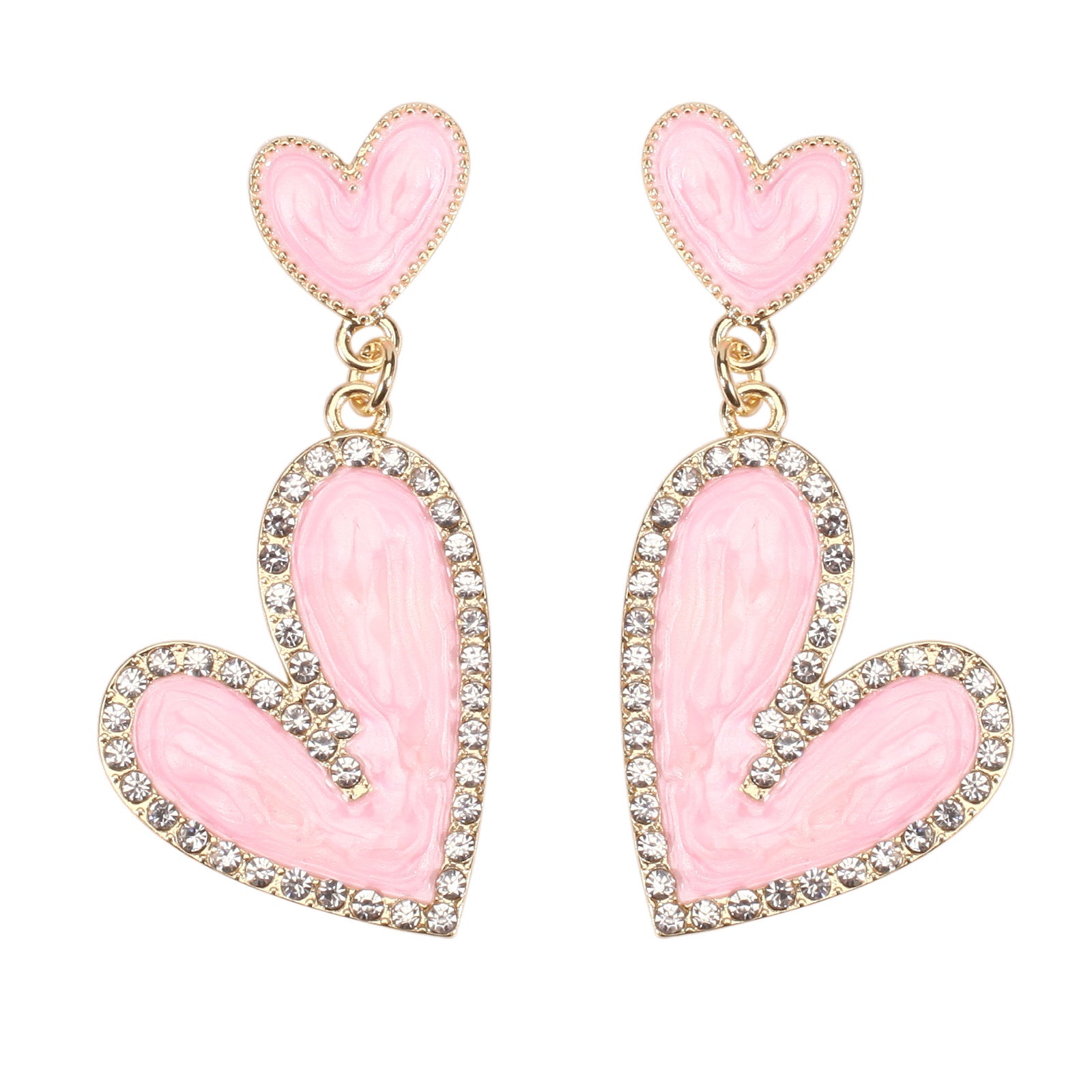 Wholesale Valentine' s Day Red Love Rhinestone  Earrings