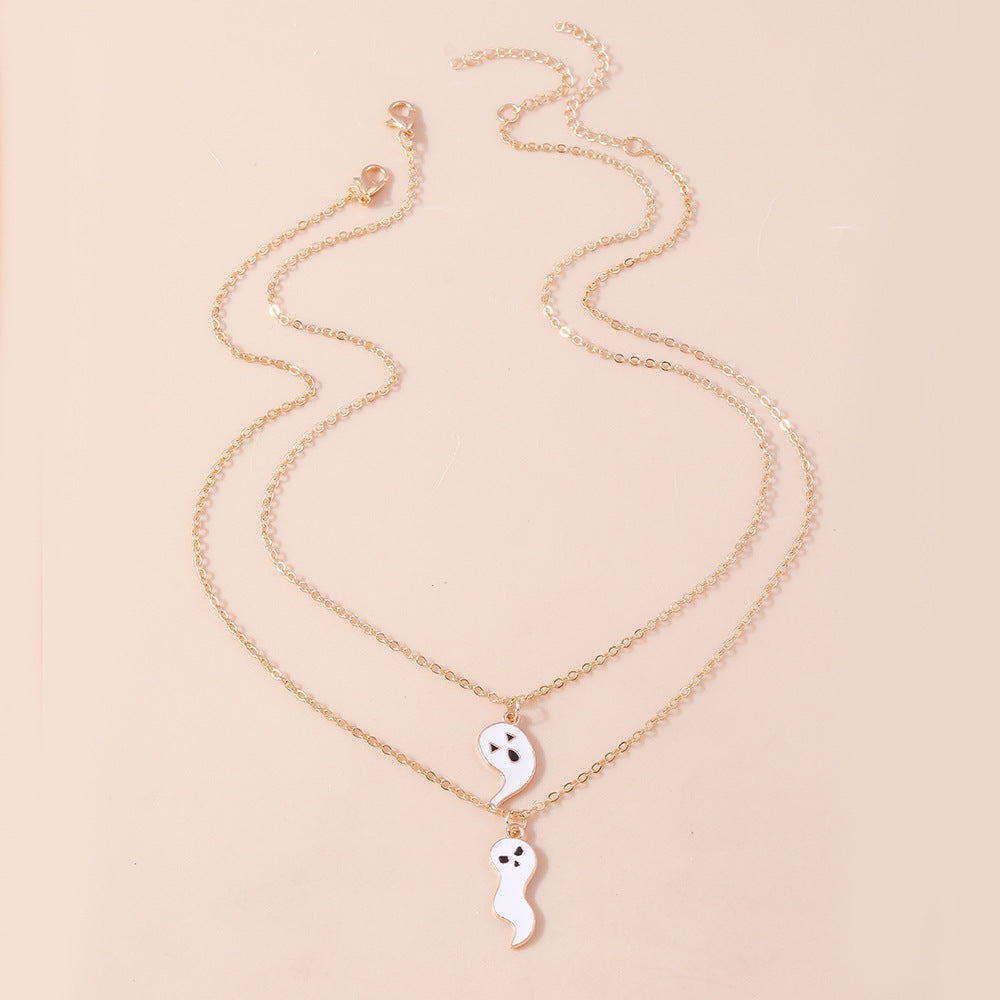 Wholesale Halloween Ghost Clavicle Chain Cartoon Cute Ghost Necklace